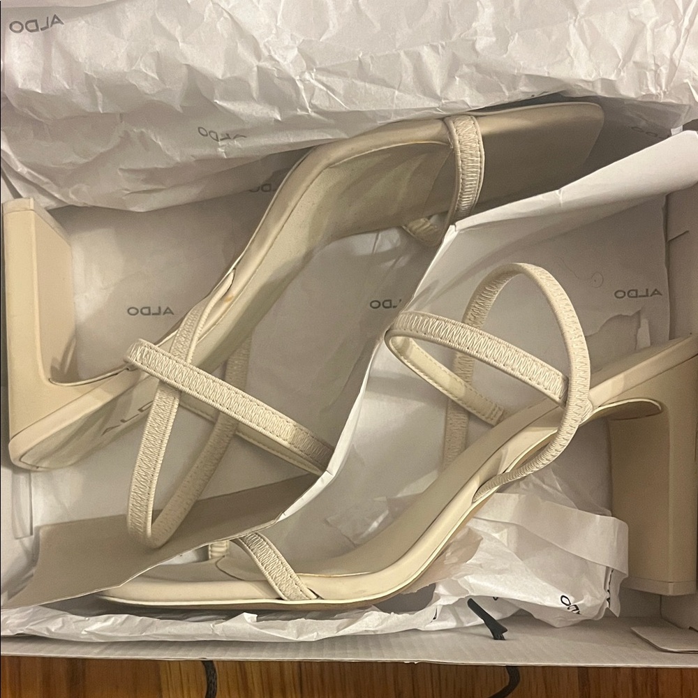Aldo Beige Strappy Heels